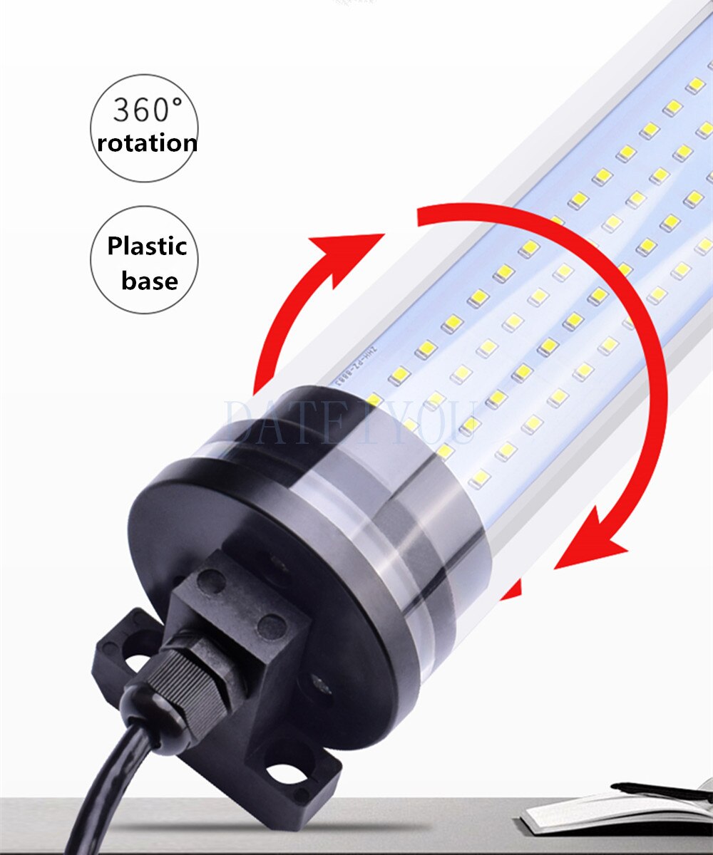 Led værktøjsmaskine arbejdslampe cnc drejebænk belysning fluorescerende lampe værktøjsmaskine lampe olietæt vandtæt 220v 24v