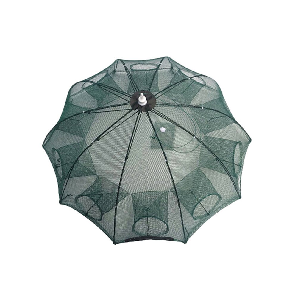 Strengthen 4-20 holes automatic folding nylon fishing net catch fish trap for fish shrimp minnows crab shaped mesh fishing net: 10 enter