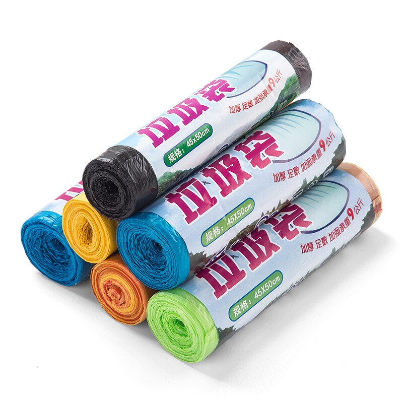 1 rollo de cocina cubo engrosamiento bolsa de basura de cierre automático portátil bolsa de basura de almacenamiento cesto para basura de plástico contenedores de basura titular