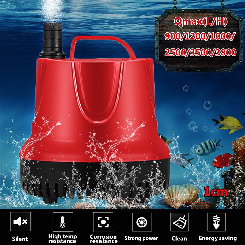 Vattenpump akvarium 10-80w ac220-240v 50hz dränkbar ultratyst pump akvarium damm pip funktion pump helautomatisk us plug