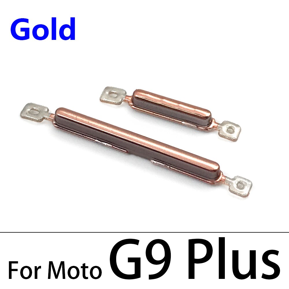 10Pcs/Lot, For Moto G9 G7 Power G8 Plus Play / G8 Power Lite Power Button ON OFF Volume Up Down Side Button Key: G9 Plus Gold