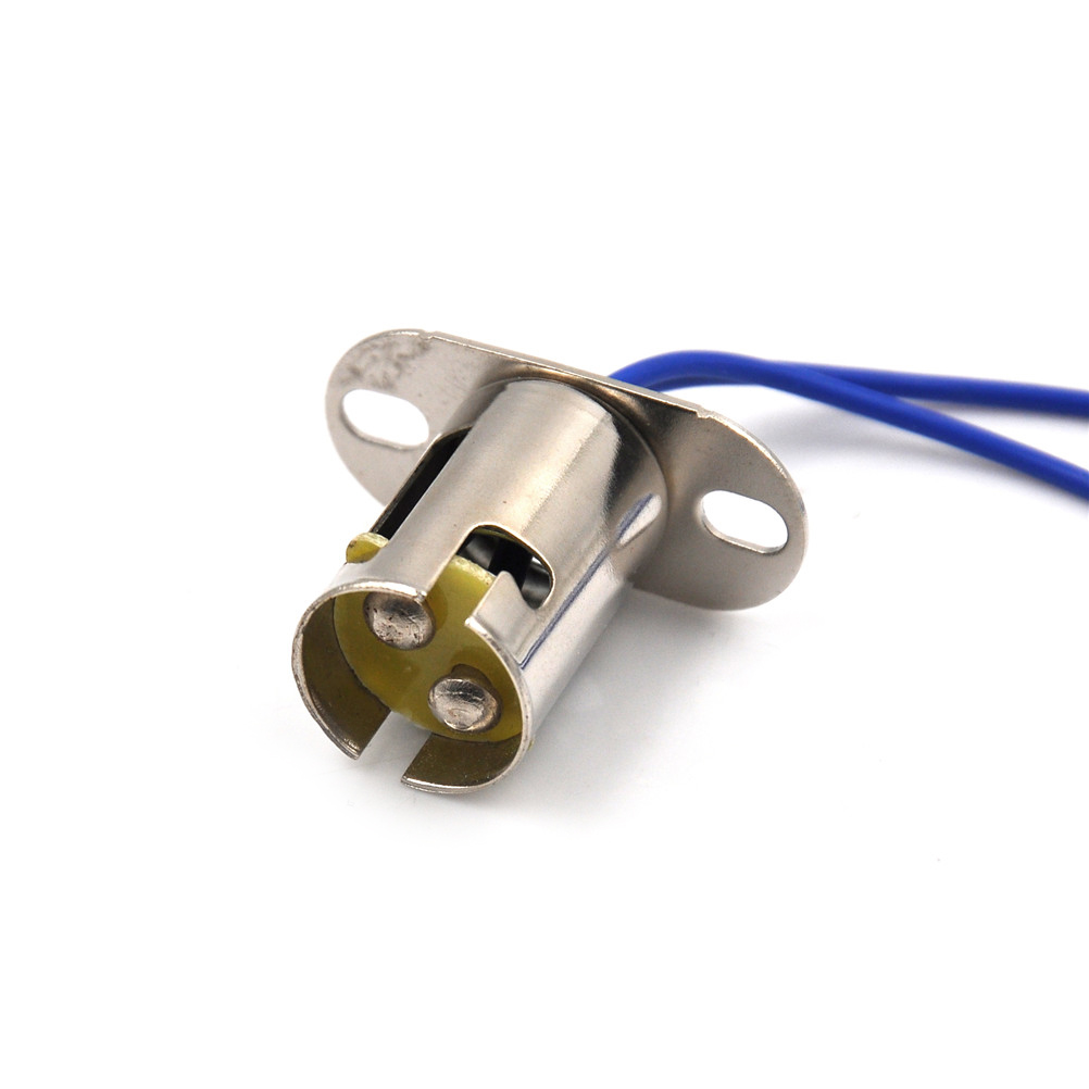 Portalámparas de Metal B15, casquillo B15D, base de soporte de lámpara de pie plano, casquillo Ba15d