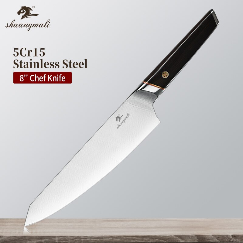 8Inch Utility Chef Knife 5Cr15 Stainless Steel Kitchen Chef Knives Japanese Slicer Vegetable Cleaver Chef Knife With Wood Handle