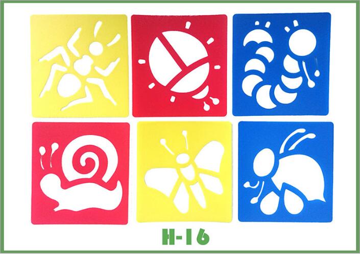 6 pezzi di Plastica Immagine Modello di Disegno Stencil Righelli Pittura Per Bambini Fai Da Te di Carta di Arte Colorazione Carte Raschiando Giochi di disegno GYH: H 16 Insects