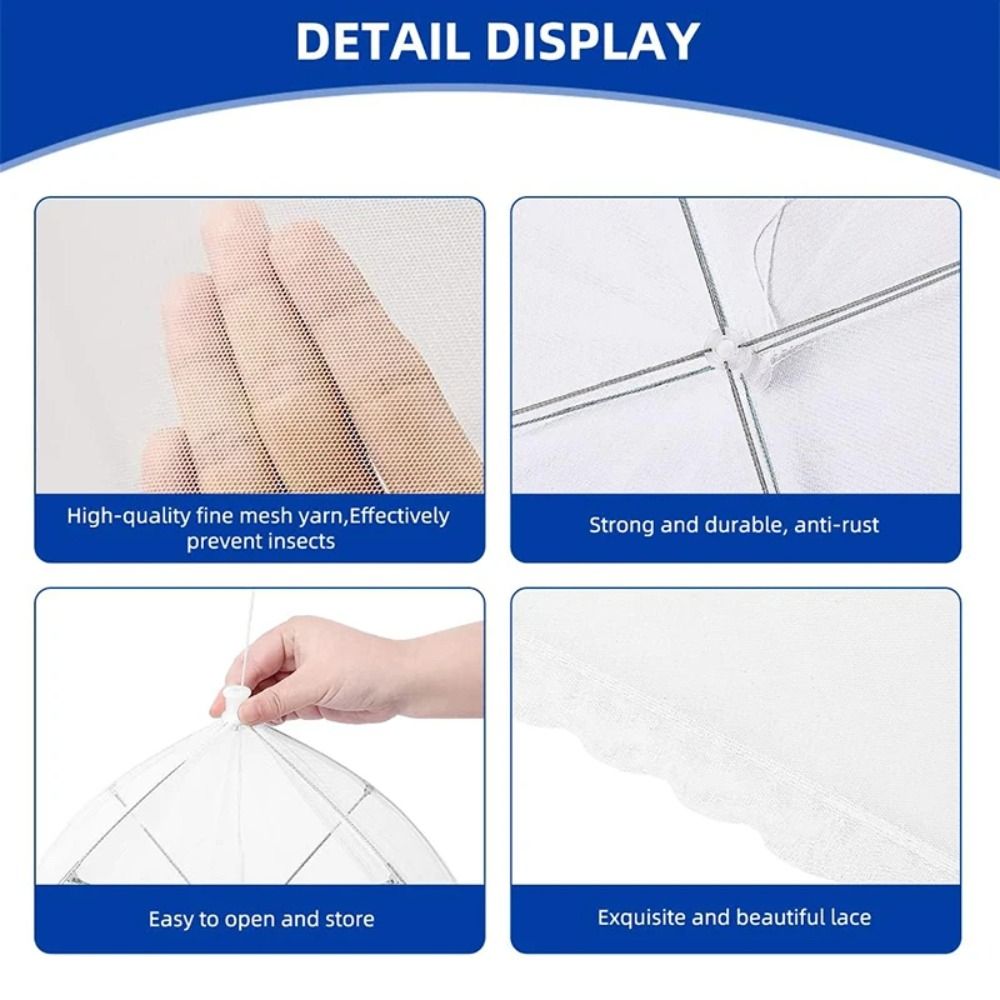 Collapsible Mesh Food Covers Anti-Flying Protective Food Tent Household Dish Lid Dining Table Insect Proof Cover