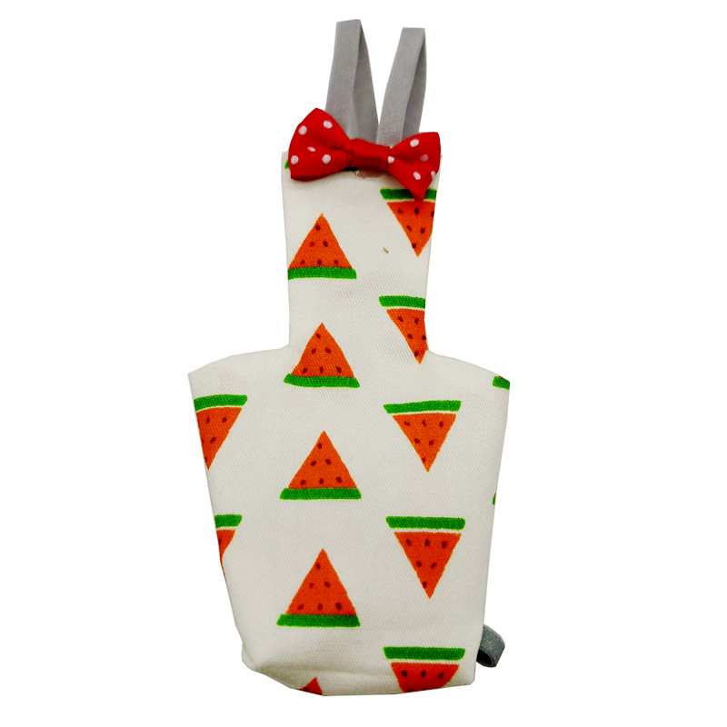Pañales coloridos con pajarita para loros, ropa impermeable, Bonito traje de vuelo con Floral de palomas y frutas, mascota pequeña mediana: watermelon / M