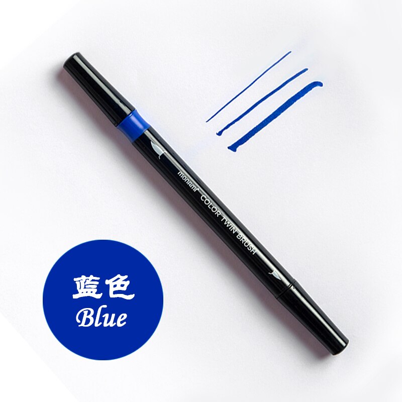 1Pc Monami Aquarelpenseel Pen Aquarel Medium Fijne Twin Brush Marker Voor Tekening Kalligrafie Schilderen School Art: 12