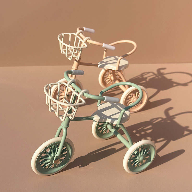Miniature Iron Tricycle — Realistic Outdoor Bicycle, BJD/OB11 Accessory, Christmas, Thanksgiving, Graduation , Home Decor