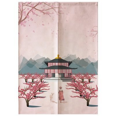 Japanilainen kirsikankukka suuri aalto ovi verho koriste verho koti makuuhuone keittiö kylpyhuone puoliverho feng shui verho: 05 / 85 x 120cm