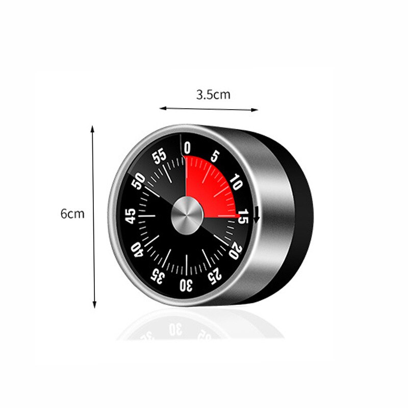Magnet Adsorption Kitchen Timer Mechanical Alarm Clock Cooking Study Egg Reminder Countdown Timer Kitchen Gadget Accesories: C2  Black