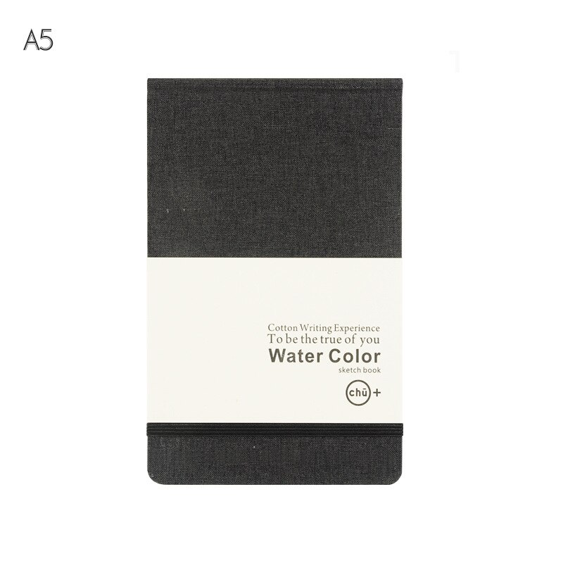 Cuaderno de bocetos para cuadros de acuarela A5, cubierta dura, papelería no defecteri, cuaderno de notas de dibujo, Libreta de escritorio, planificador: Black