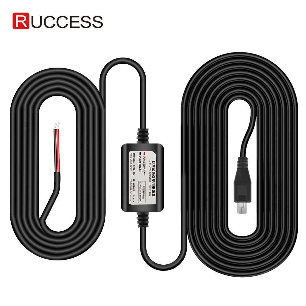Ruccess Harde Draad Kit Mini Micro Usb 12V Naar 5V 2.5A Auto Adapter Dvr Oplaadkabel Hardwire kit Voor Xiaomi/70mai/Dash Cam