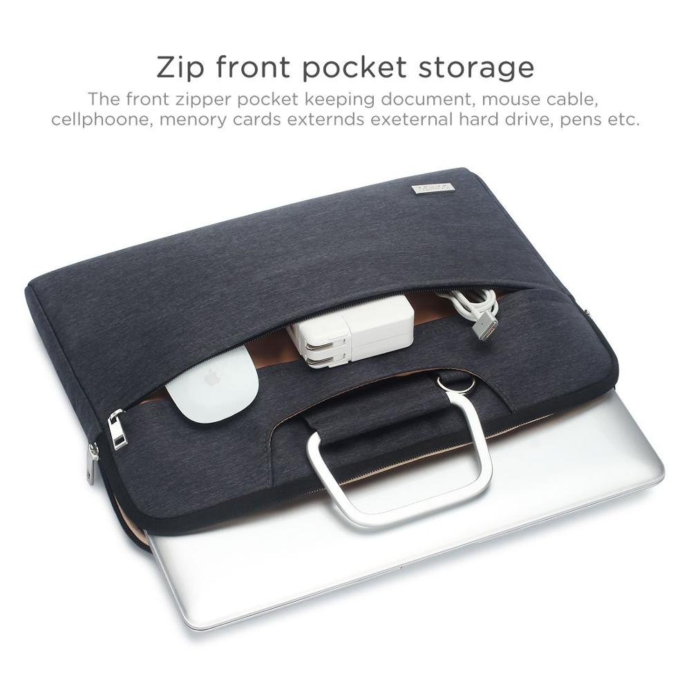 Water Resistant 13 14 15.6 17.3 Inches Laptop Bag With Aluminum Handle Shoulder Strap Sleeve Carry Case Brown Grey