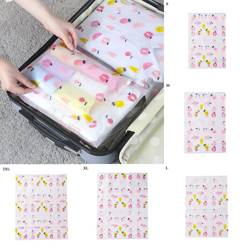Pochette transparente avec impression de motifs de fruits, organisateur de toilette, sac de rangement à fermeture éclair, outils de Collection ménagers mignons à la