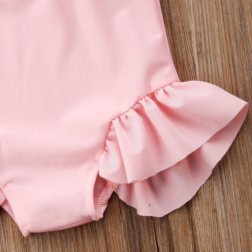 Pink toddler kids baby girl flæser ærmeløs bowknot svømning badedragt badedragt 1-6y