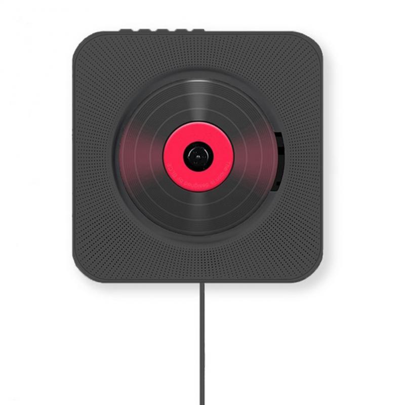 Portable Bluetooth CD Player Wall Mountable Home Audio Boombox with Remote Control FM Radio Built-in HiFi Speakers USB MP3: balck with EU Plug