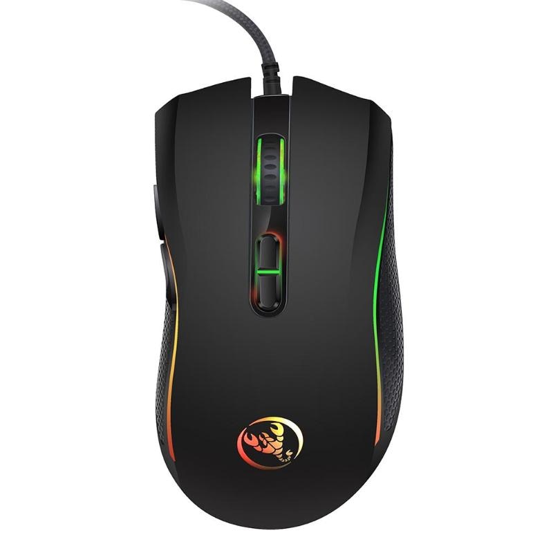 Cable Mouse A869 HXSJ Colorful Luminous Game Mouse DPI Four Adjustable Up to 3200DPI Optical Game Mouse: Default Title