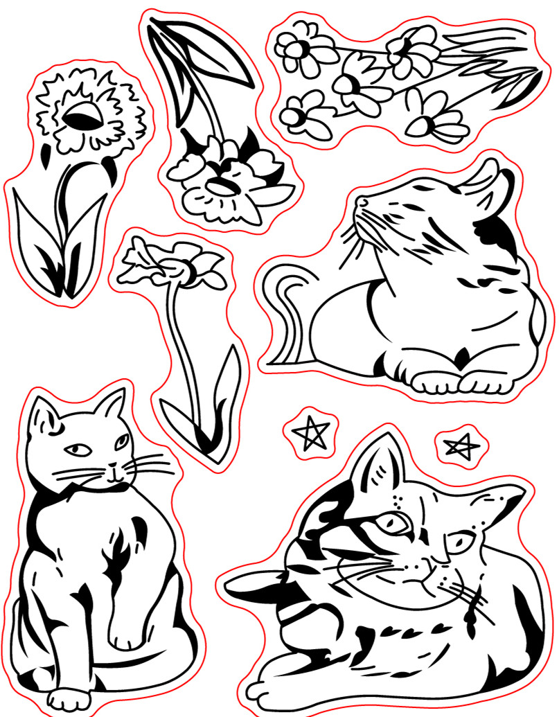 Flower stamp Clear Stamp for Scrapbooking Transparent Silicone Rubber DIY Photo Album Decor 219: Purple