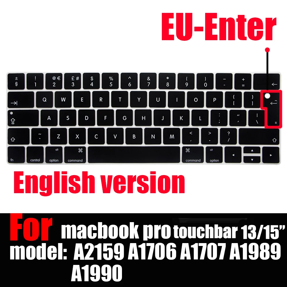 Pokrowiec na klawiaturę MacBook Pro z paskiem dotykowym 13 i 15 2016-2019 Model: A2159, A1989, A1990, A1706, A1707), silikonowy ochraniacz skóry: Brązowy