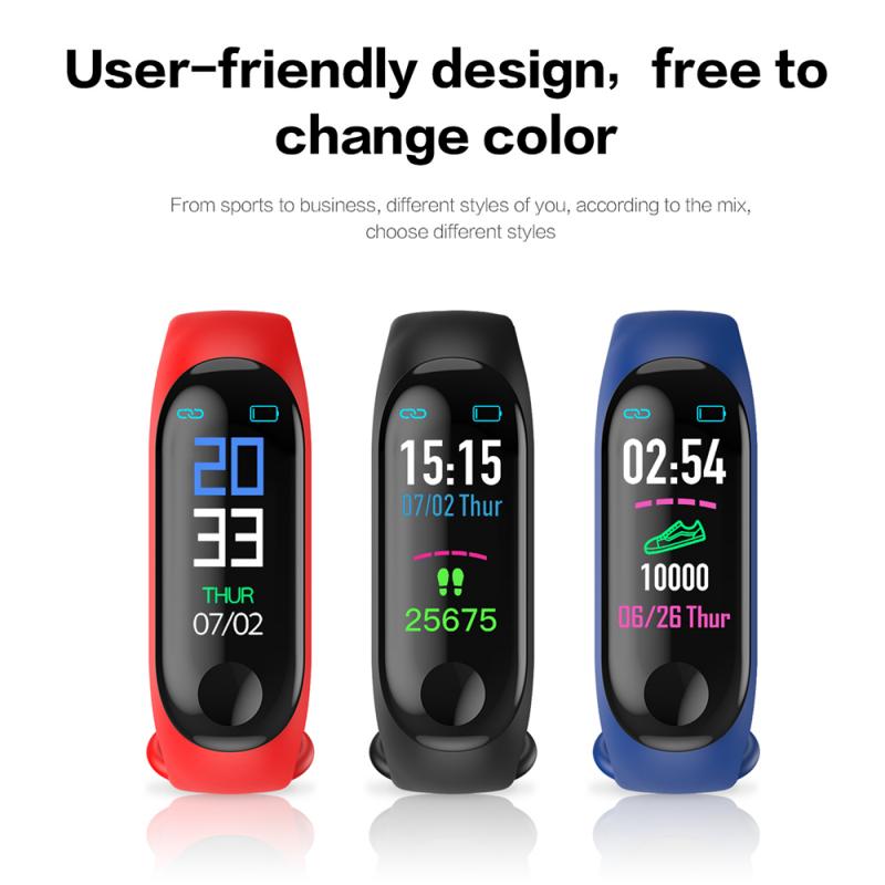 M3 Plus Sport Band Heart Rate Blood Pressure Bluetooth Smart Watch Bracelet Wristband For Android IOS Fitness Tracker Smart Band