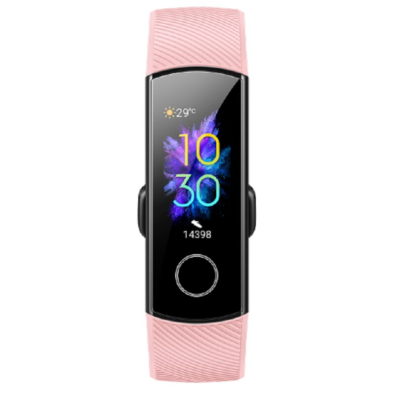 Version mondiale Honor Band 5 AMOLED 24h fréquence cardiaque SpO2 moniteur 10 Modes de Sport 5ATM étanche Posture de natation détecter montre intelligente: Pink