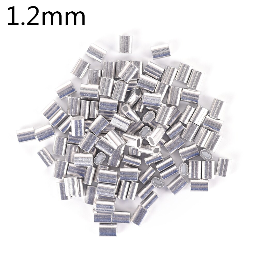 100 stk pakke premium single aluminiums ærmer til monofilament rigging spor leder krymper 1.0mm 1.2mm 1.5mm: 1.2 mm