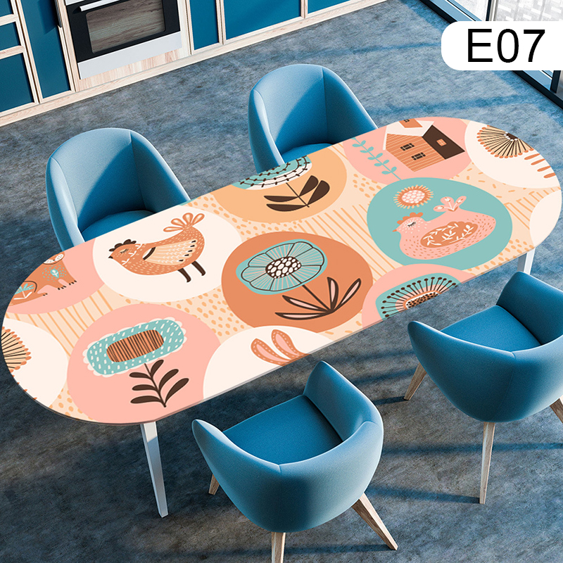 Oval Table Cover Waterproof Oil-Proof Tablecloth Elastic Kitchen Dining Wedding Party Table Cover Outdoor Courtyard Home Decor