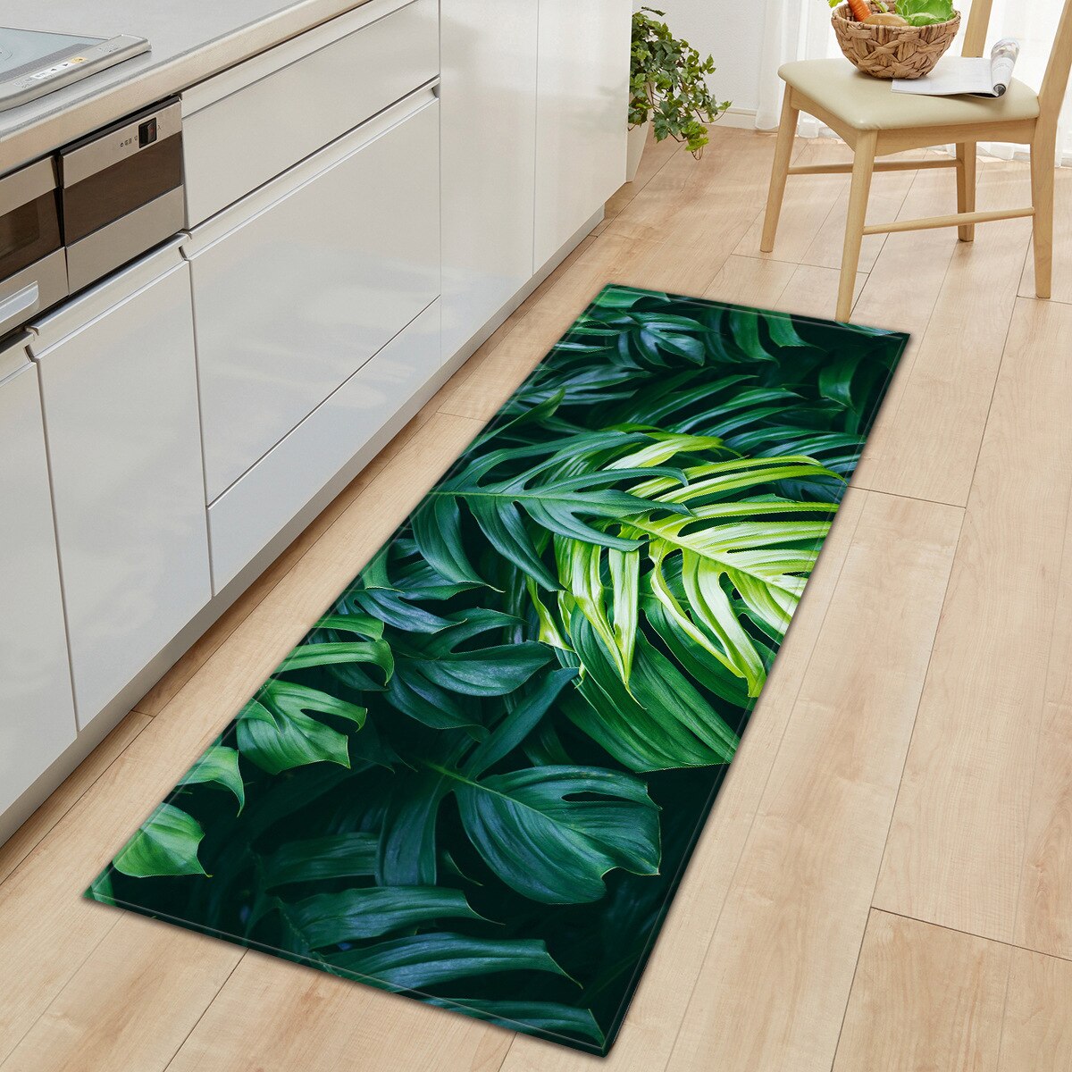 Bamboo Pattern Kitchen Rug Bedroom Livingroom Hallway Floor Carpet Bathroom Rug Home Anti-slip Entrance Doormat Bedside Mat