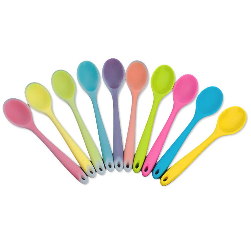 Gâteau beurre spatule Silicone cuillère cuillère à mélanger ustensiles de cuisine à Long manche vaisselle cuisine soupe cuillères mélangeur outils de cuisson