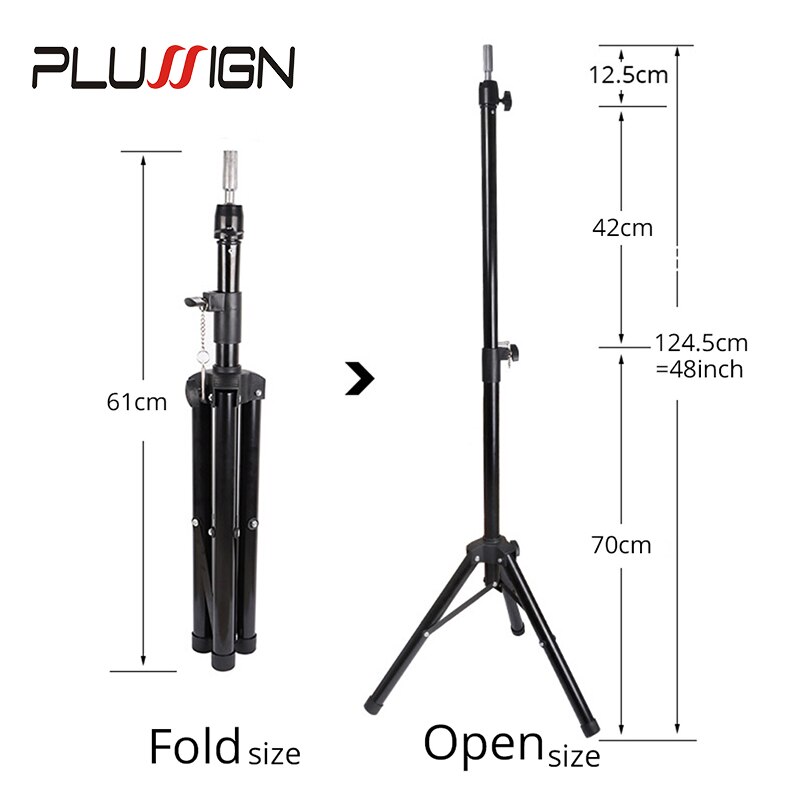 Wig Stand Mannequin Head Tripod Holder Adjustable Canvas Block Head Stand 21-25Inch Cosmetology Hairdressing Hair Extensions