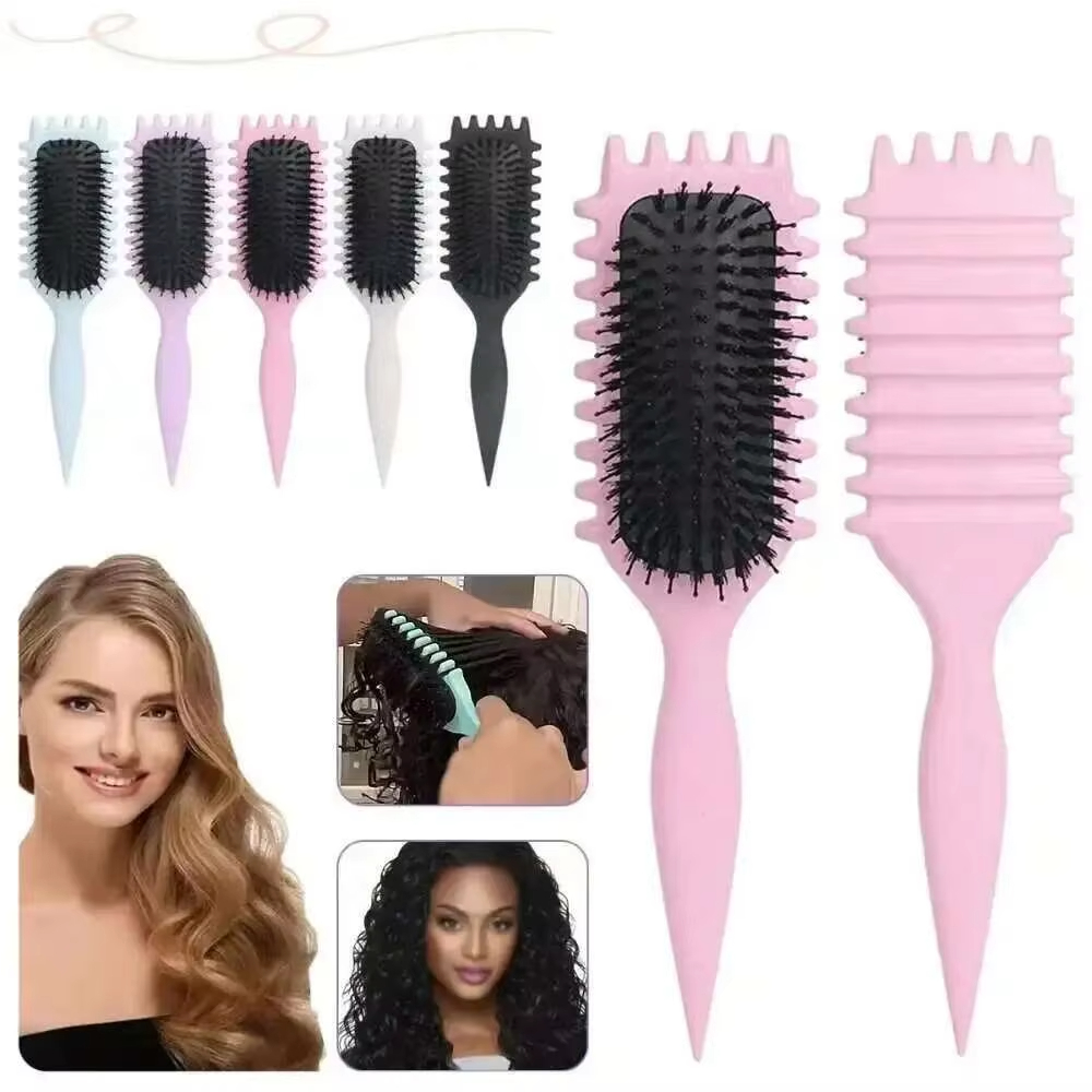 Styling-Bürste für lockiges Haar, Locken-Haarbürste zum Kämmen und Formen von Locken für Männer und Frauen, reduziert Ziehwerkzeuge
