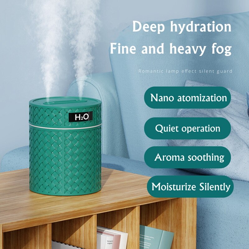 Humidificateur d&#39;air Portable USB à double buse de 600ML, diffuseur d&#39;huile essentielle et d&#39;arôme, lumière chaude pour la maison