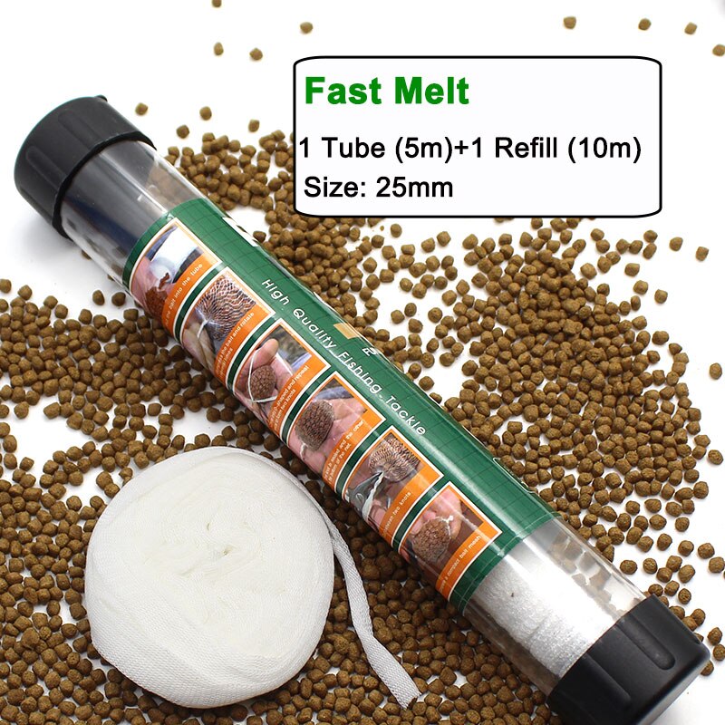 Carp Fishing Bait Boilies Bag Water Soluble PVA Mesh for Carp Coarse Feeder Fishing Boilie Bait Bag Tackle: 25mm - fast melt