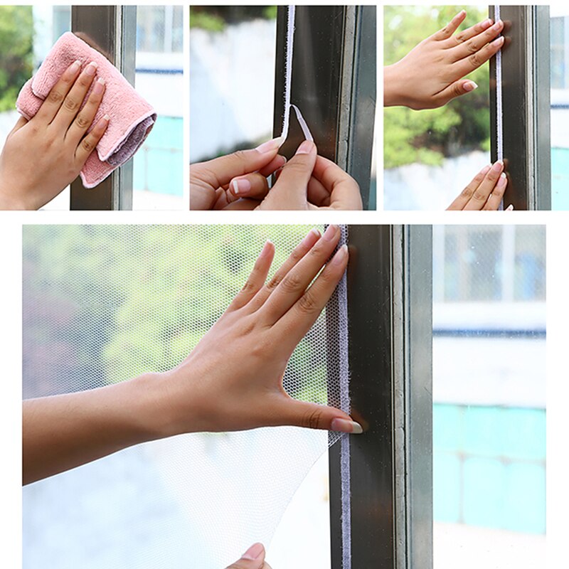 Sujetador de bucle para ventana, cortina de fibra de poliéster, mosquitera de plástico, bricolaje, Corte libre