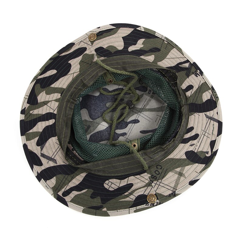 Unisex kvinner herre sommer avslappet trendy kamuflasje strand caps panama jazz nett lue sammenleggbar solhatt cowboy fedora print solhatt
