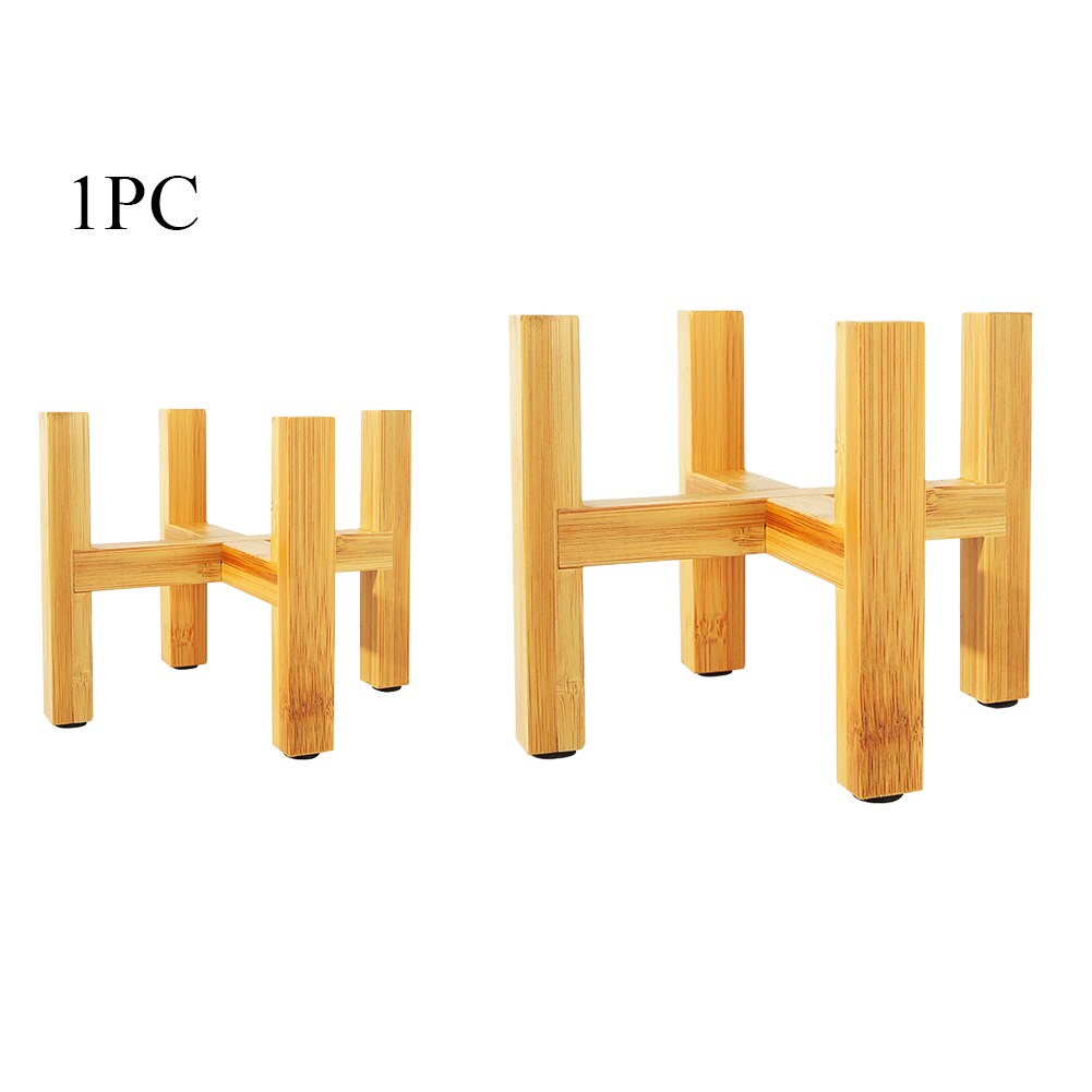 Freistehende Bonsai Halfter Hause Balkon Bambus Holz Blumentopf Halfter mit Fuß Pad Glatte Oberfläche Moderne Regal für Büro