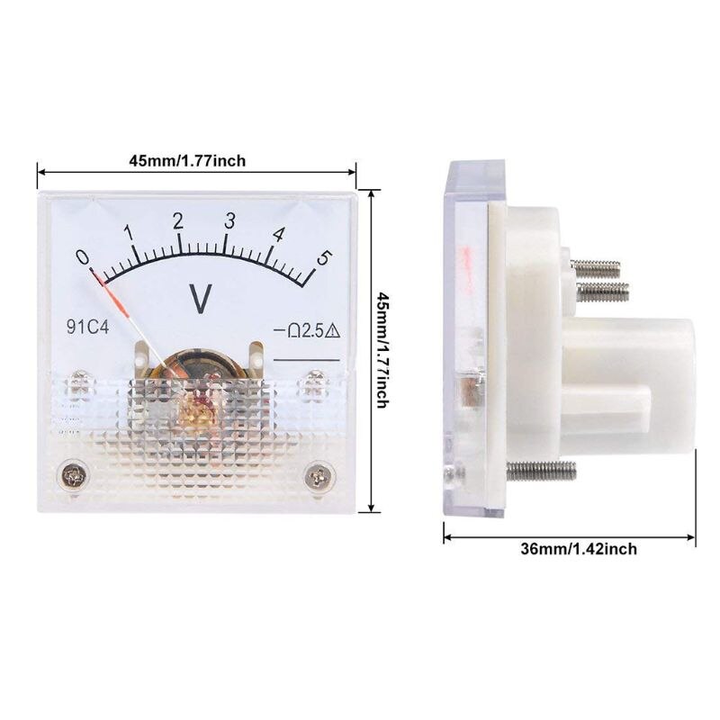 1pc DC Voltmeter Analog Panel Spannung Meter Mechanische Zeiger Typ Mechanische Spannung Meter 3/5/10/15/20/30/50/ 100/150/250V