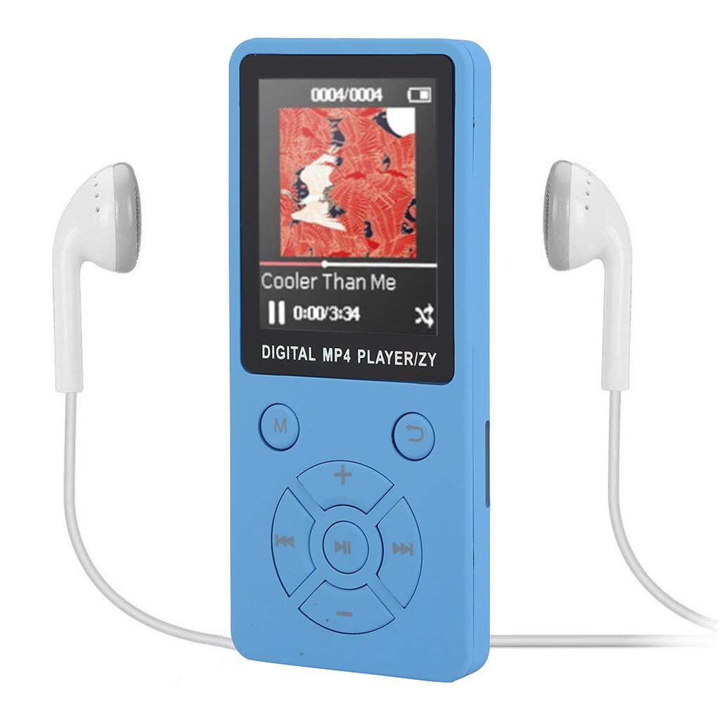 OMESHIN Portable Mp3 player bluetooth With 3.5mm headphone,Cable,Use Manual Music Players Built In Microphone IN STOCK: Blue