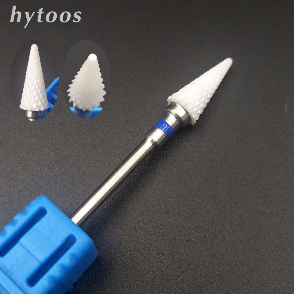 Broca de clavo de cerámica HYTOOS, brocas giratorias de 3/32 "para herramientas de manicura y pedicura, accesorios de taladro