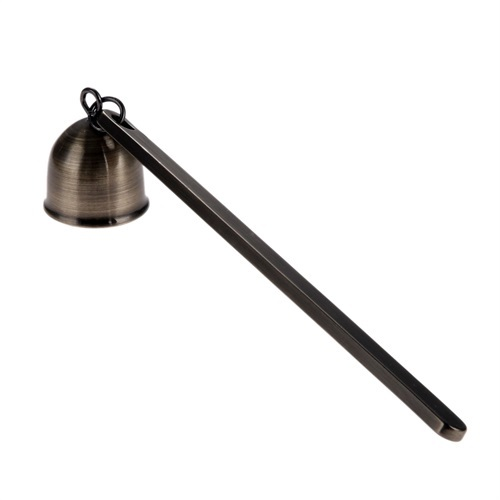 1pc rostfritt stål oljelampa kutter lock ljus veke trimmer släckt eld klocka form ljus snuffers ljus tillbehör 20*3cm: E
