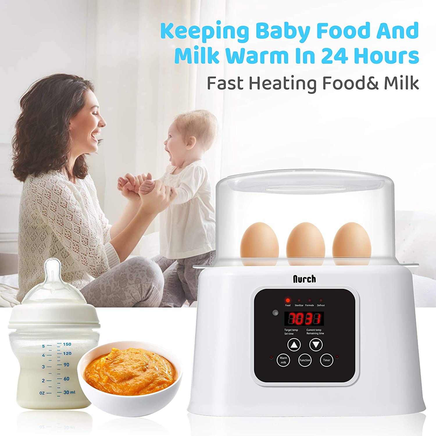 Lhs Multifunctionele Automatische Baby Fles Voedsel Melk Warmer Met Desinfecteren Functie Thermostaat Desinfectie Keuken Accessoires