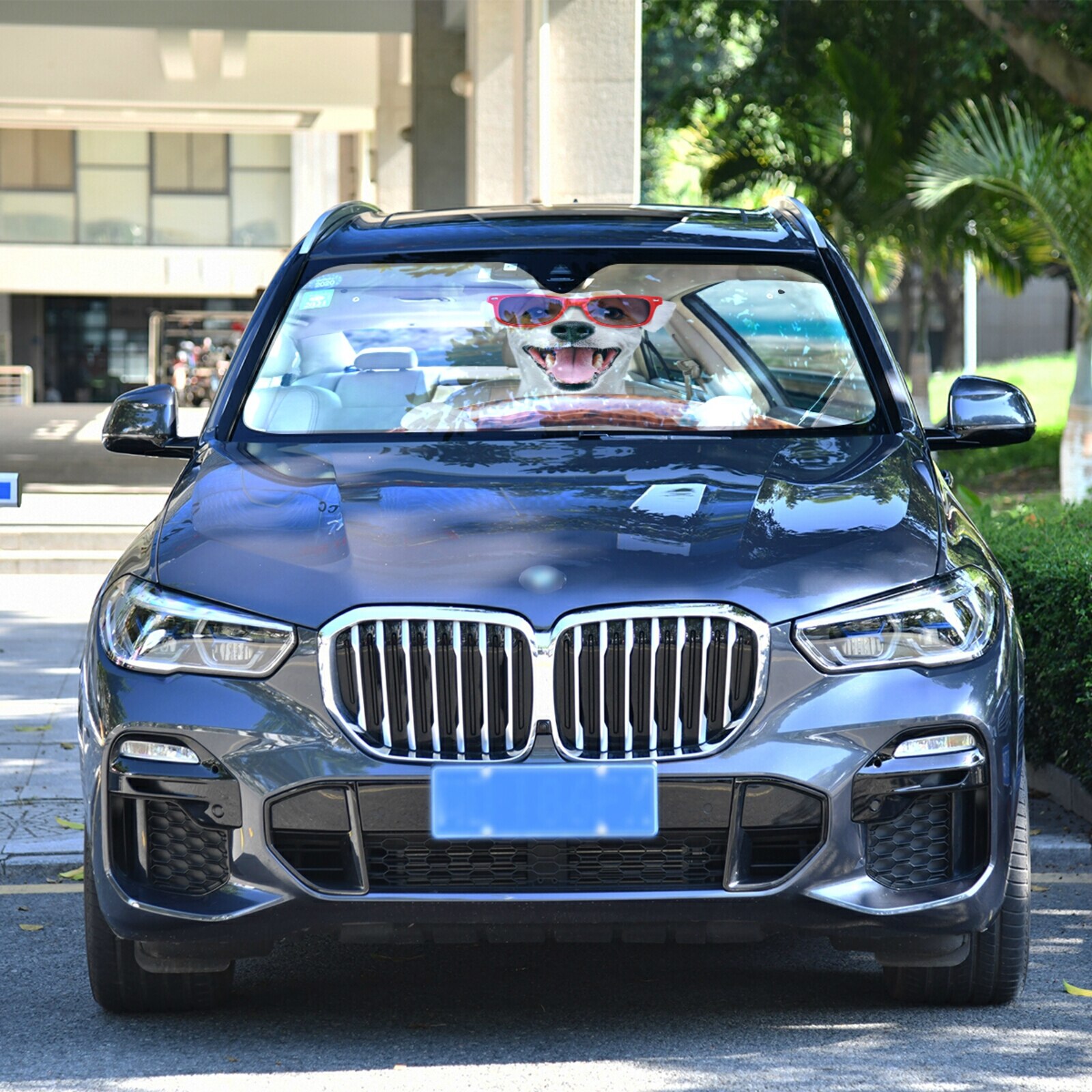 Funny Cute Dog Driving Car Heated Windshield Sun Shade Foldable UV Ray Sun Visor Protector Sunshade To Keep Your Vehicle Cool