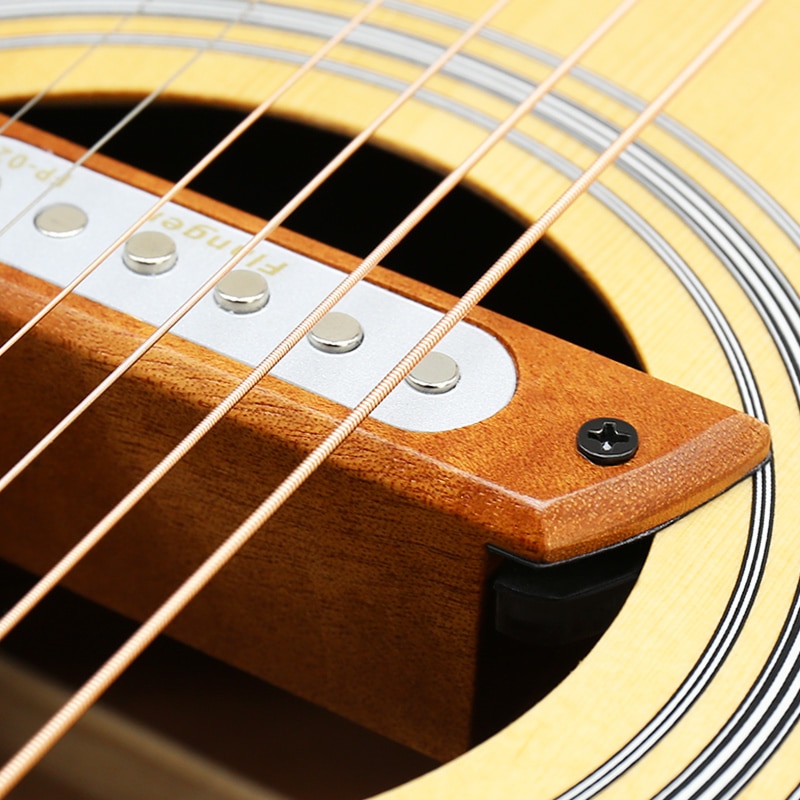 Hout Akoestische Gitaar Klankgat Pickup Magnetische Pickup Voor 39 "/40"/41 "/42" akoestische Gitaar Accessoires Flanger FP-02