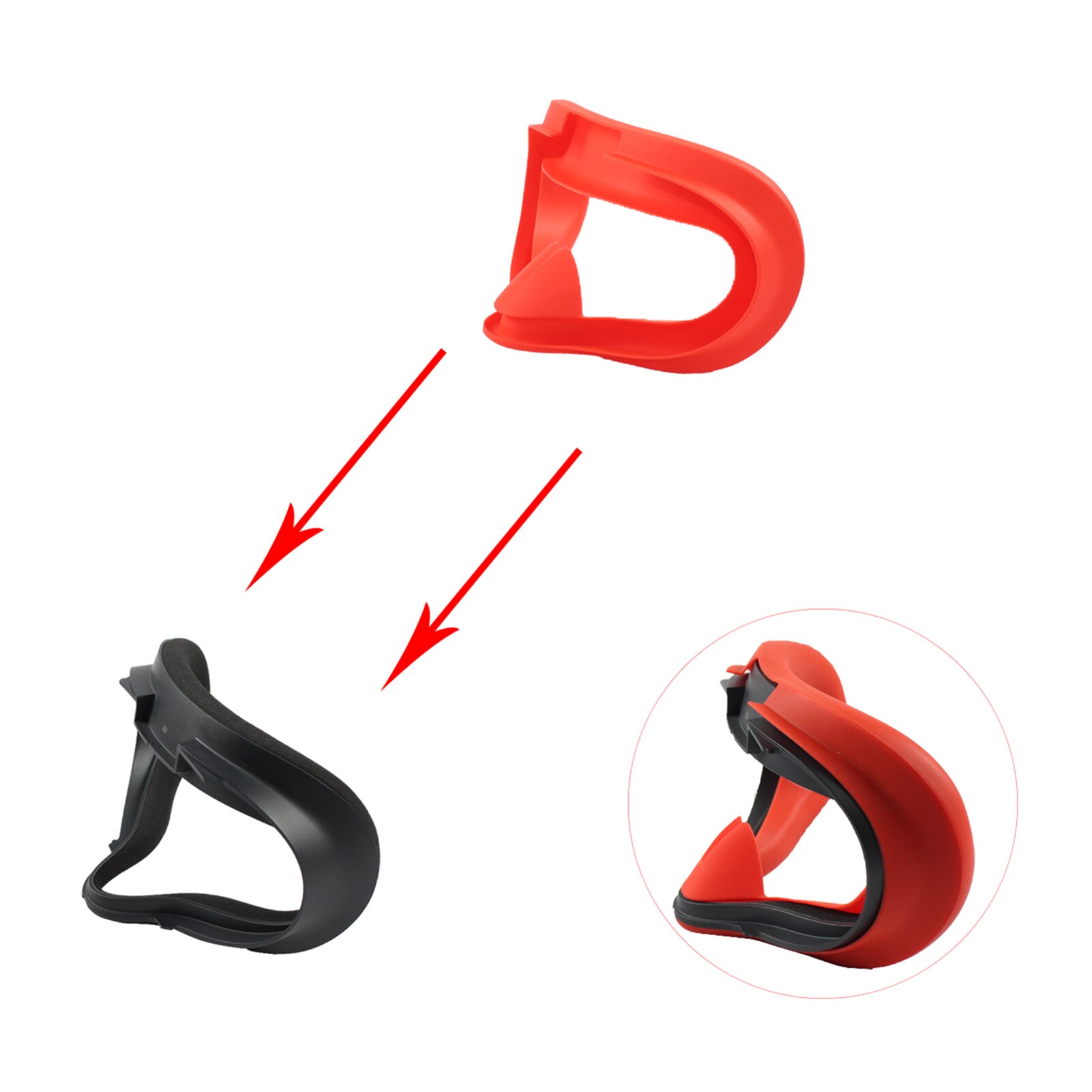 Copertura per maschera per gli occhi per Oculus Quest 2 VR occhiali in Silicone anti-sudore anti-perdite blocco della luce copertura per gli occhi Pad per Oculus Quest 2