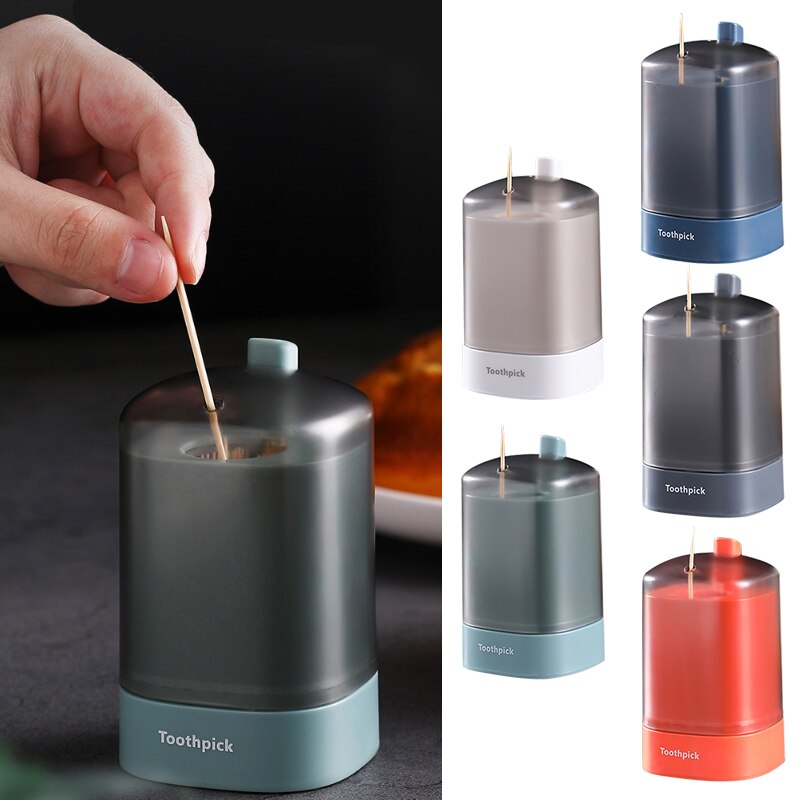 Personality Push Type Automatic -up Toothpick Box Cotton Swab Barrel Home Toothpick Dispenser Hand Pressure Toothpick Jar