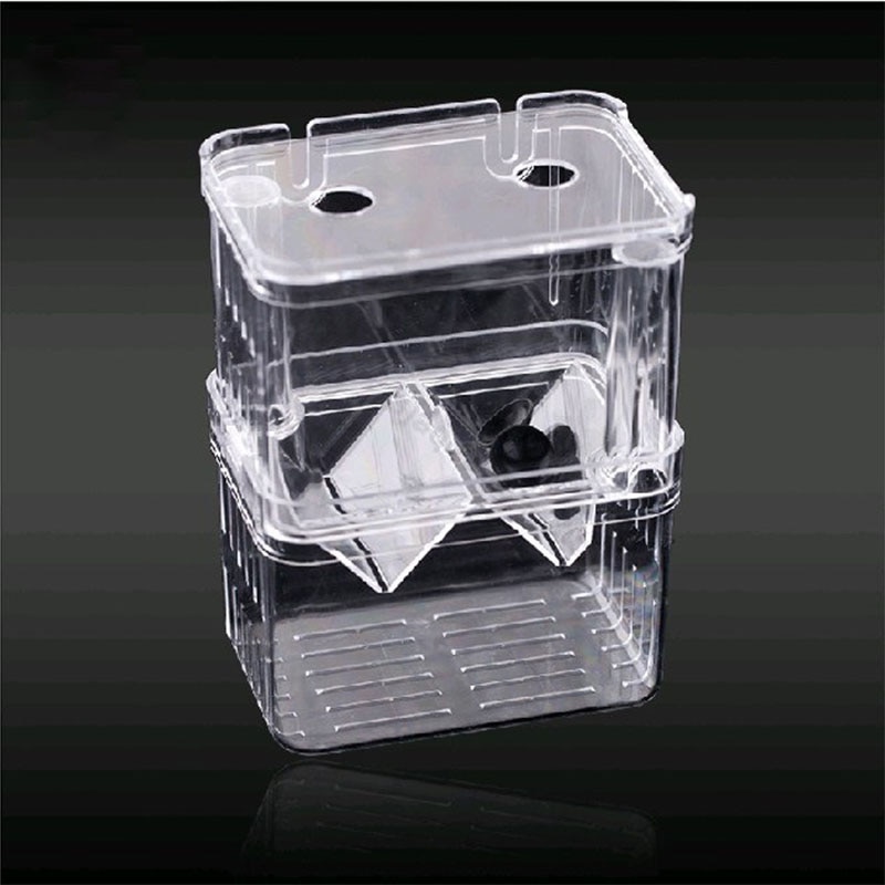 Mini Fish Breeding Isolation Box Fish Tank Aquarium Breeder Box Double Holes Betta Fish Hatching Incubator Aquarium Fish Bowl