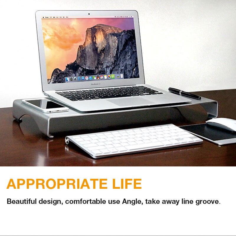 Aluminium laptopstandaard bureau dock houder beugel voor apple imac/tablet/macbook pro/pc/notebook basis draagbare computerstandaard