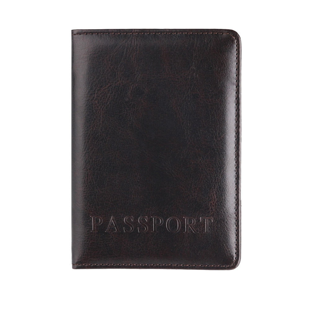 Portemonnee Mode Zwart Pu Lederen Paspoorthouder Protector Wallet Visitekaartje Zachte Paspoort Cover Zwart