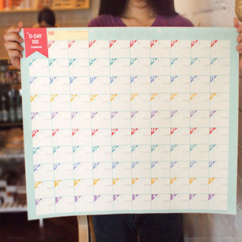 5pz 100 Giorni di Conto Alla Rovescia Calendario Calendario di Apprendimento Obiettivi di Lavoro pianificatore Periodica ordine del giorno Tavolo Forniture per Ufficio