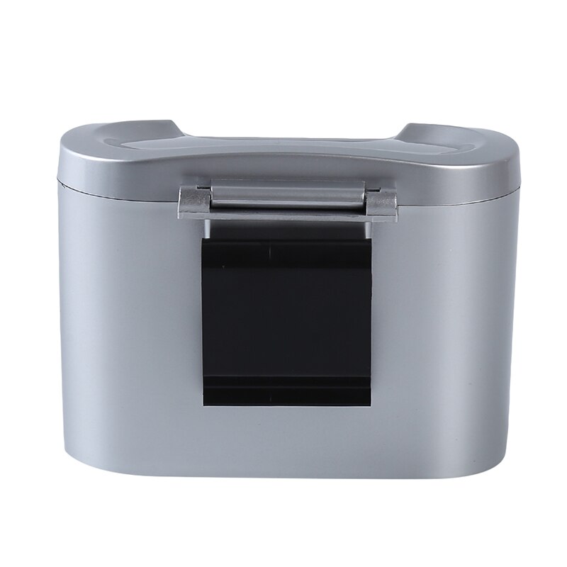 Universal Car Durable Mini Trash Bin Vehicle Auto Car Garbage Dust Case Holder Box Bin Trash Rubbish Can: Silver
